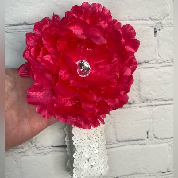 Handmade small tulle, pink skirt w/ elastic waist & 2 headbands. *MARKED DOWN!! - Picture 5 of 9